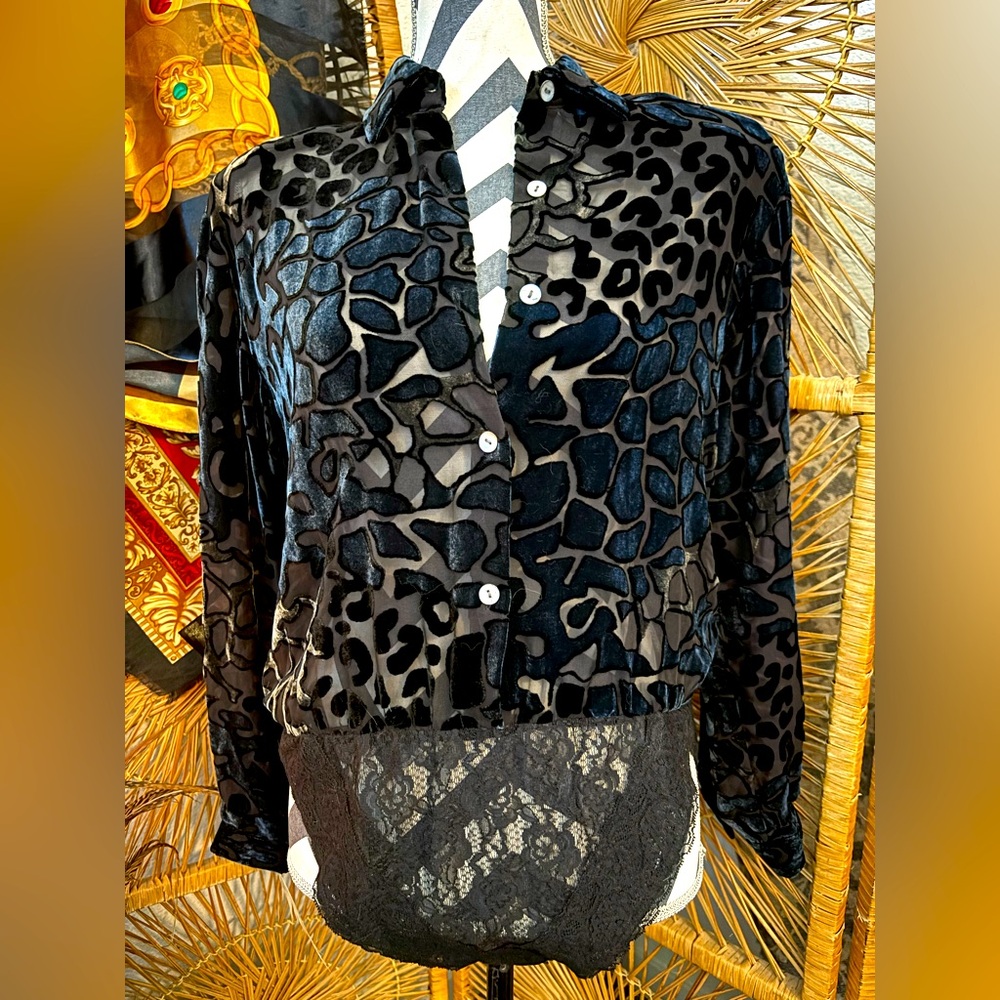 Vintage NWT designer Paolo Santino animal print bodysuit